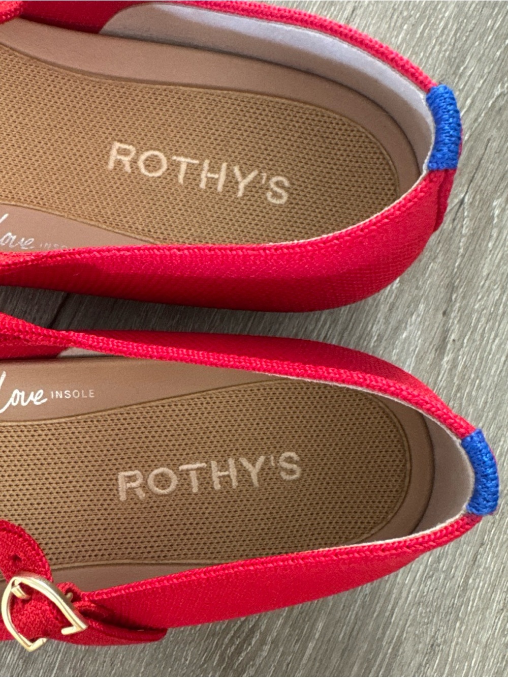 ROTHY'S The T-Strap Mary Jane Red Crisp Women's Flat Size US 10.5 NWOB - Picture 7 of 9